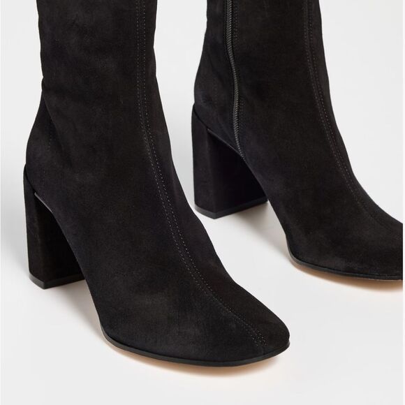 NWT size 41 (US size 10) By Far Viada Black Suede mid-calf boots side zip retai… - Picture 3 of 10